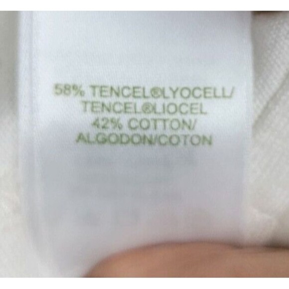 Liz Golf Polo Shirt Womens L Cream Pink Trim Silver Logo Buttons Embroidered - Picture 12 of 13